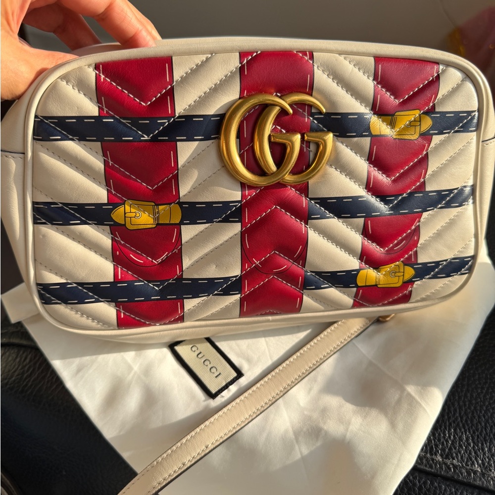 Gucci GG Marmont Limited Edition Camera Bag with Web & Buckle Design